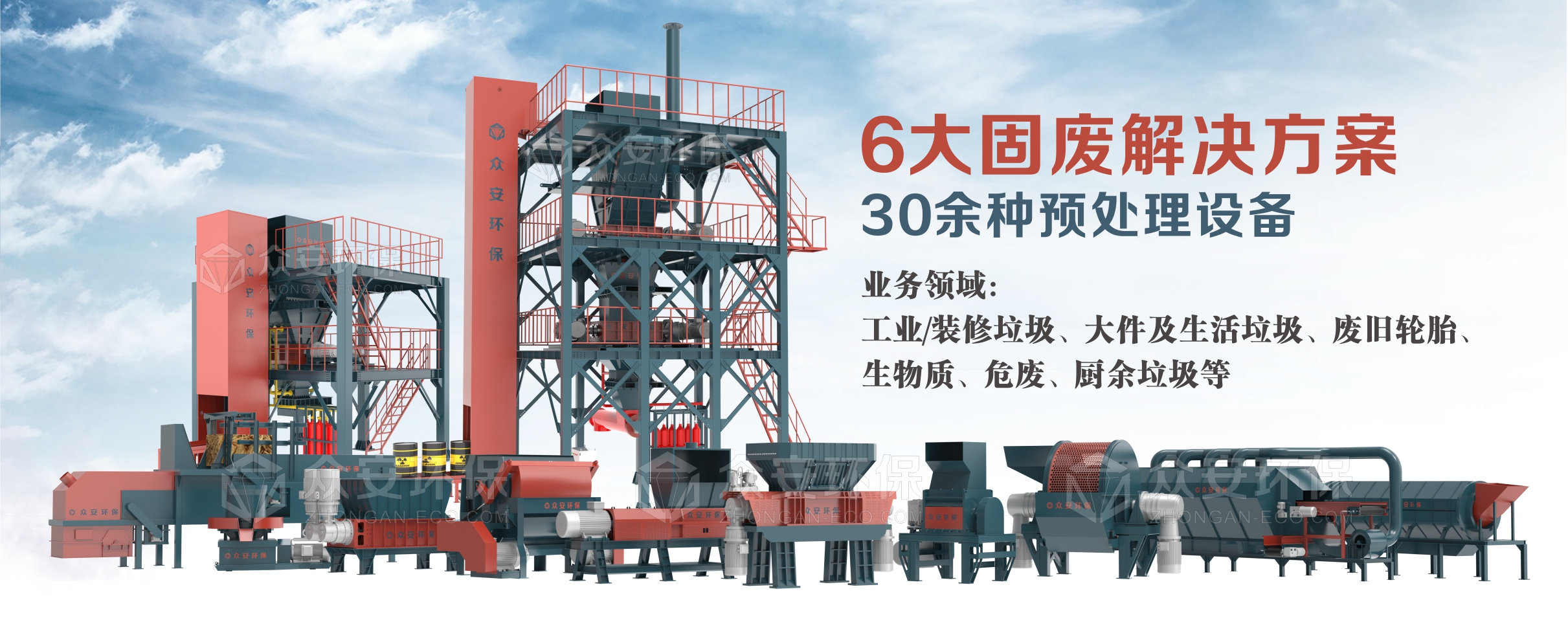 眾安環保：30多種固廢單機設備，6大固廢綜合解決方案